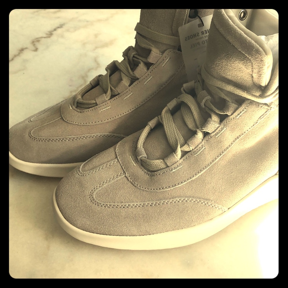 Zara high top leather men sneakers size 8